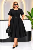 Plain Official Dress with Button Design - 4