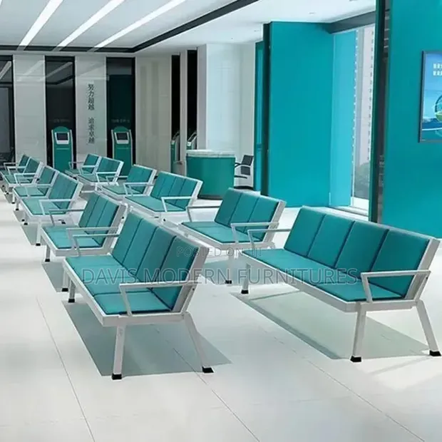 4-Seater Waiting Bench with Padded Cushion - 1
