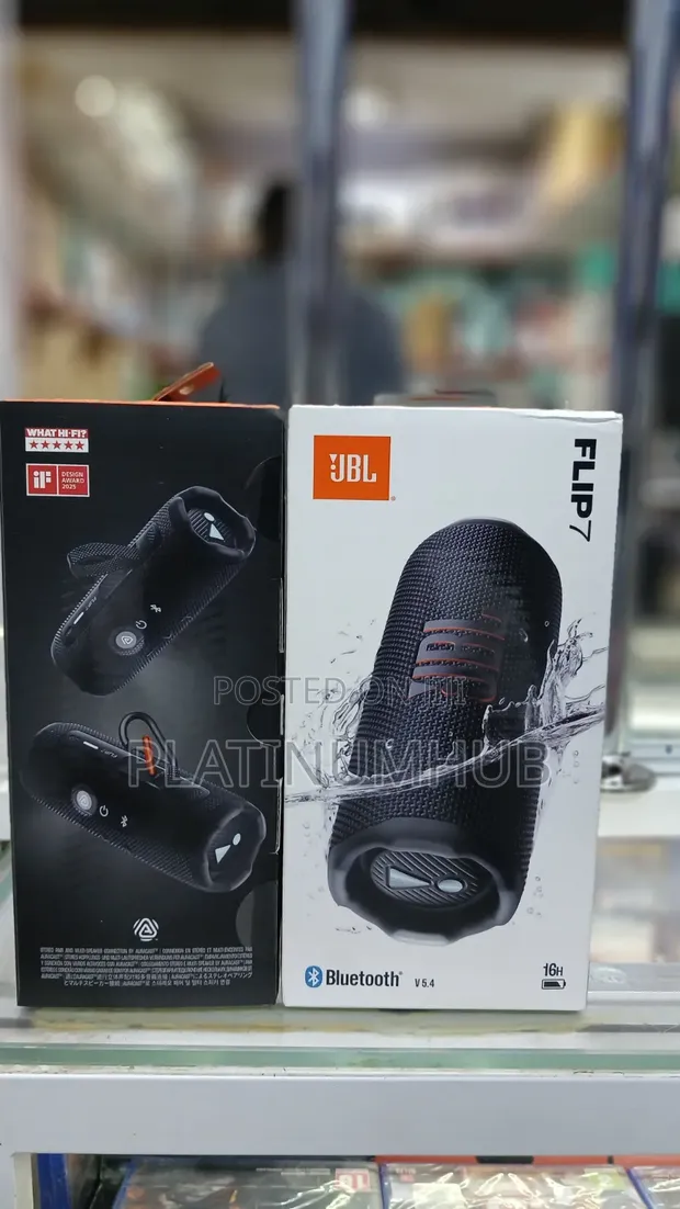 JBL Flip 7 Black Portable Bluetooth Speaker - 1