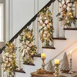 Mapambo ya Krismasi ya Wreath kwa Ajili ya Ngazi na Taa za LED - 3