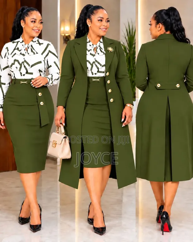 Gauni la Wanawake Linalobana na Tai na Blazer Refu - 1