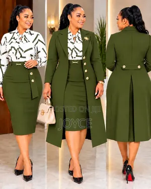 Gauni la Wanawake Linalobana na Tai na Blazer Refu