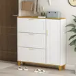 Kikasha cha Viatu cha Mbao Nyeupe chenye Droo - 4