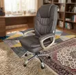 Kiti cha Ofisi cha Brown High-Back Executive - 2