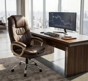 Kiti cha Ofisi cha Brown High-Back Executive