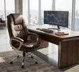 Kiti cha Ofisi cha Brown High-Back Executive - 3