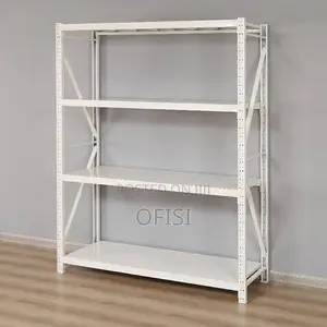 4 Tier White Metallic Shelving Unit