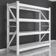4 Tier White Metallic Shelving Unit - 3