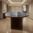 Meza ya Mkutano ya Mbao ya Mahogany ya Mzunguko ya 120cm - 4