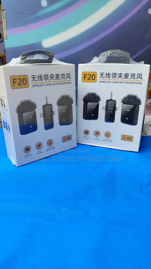 Professional F20 Wireless Lavalier Microphone 2.4G Noise Reduction - 1