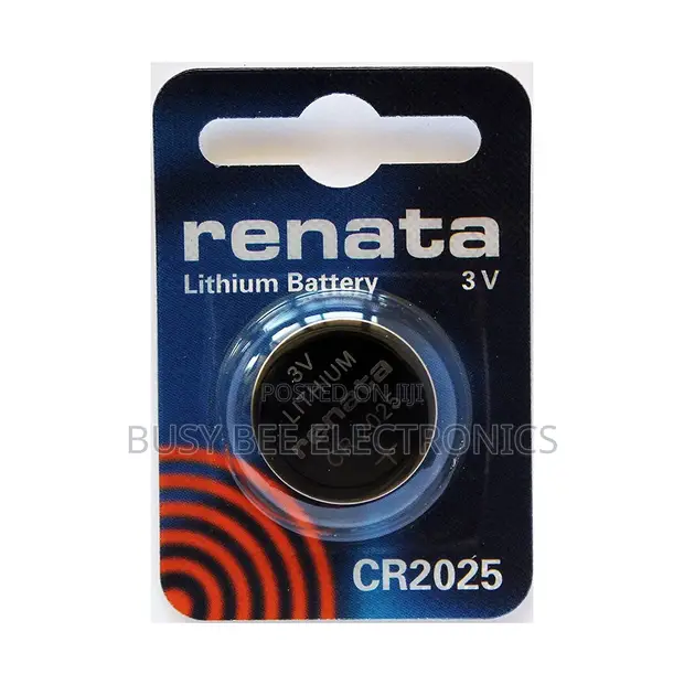 Renata CR2025 Lithium Battery - 3V, 10-Year Shelf Life - 1
