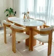 Dinette Set ya Kifahari na Top ya Marble Epoxy - Seaters 4 - 2