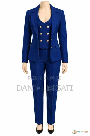 Elegant 3-Piece Pinstripe Ladies Trouser Suit