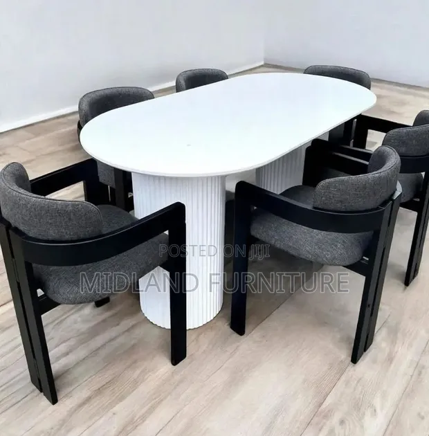 Modern Oval Dining Set - 4 Seater - 1