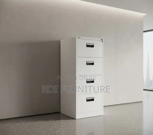 Modern Gray 4-Locker Storage Cabinet - 1
