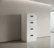 Modern Gray 4-Locker Storage Cabinet - 1