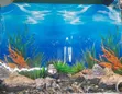 3D Aquarium Background - Pink Starfish Coral Reef - 1