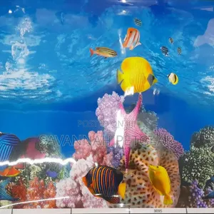 3D Aquarium Background - Pink Starfish Coral Reef