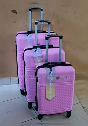 Seti ya Vipande 3 vya Mizigo ya Fibre Rangi ya Pink na Magurudumu ya Spinner