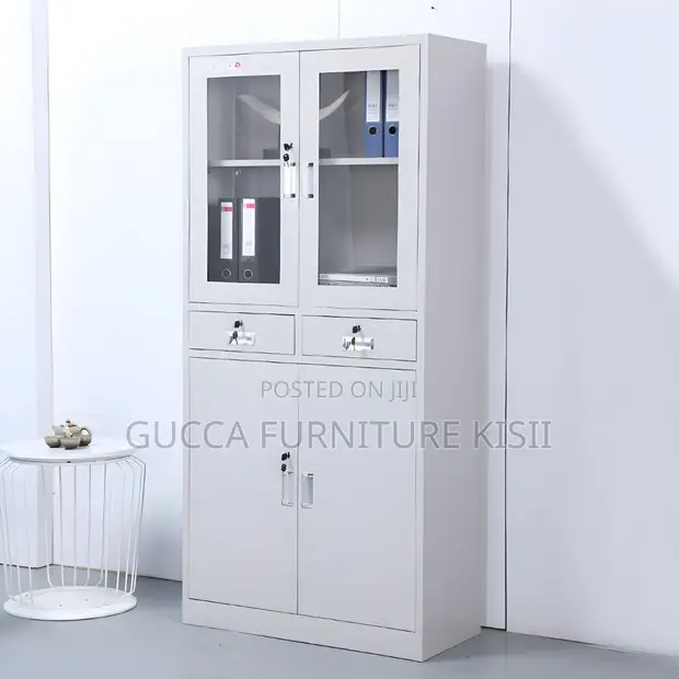 2-Door Metallic Cabinet with Shelves - 1