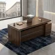 Executive 180cm L-Shaped Office Desk - Brown - 3