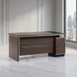 Executive 180cm L-Shaped Office Desk - Brown - 5
