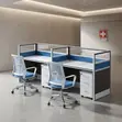 Ofisi ya Watumiaji Wawili Dawati la Kazi - Bluu - 5
