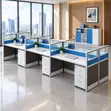 6-Way Imported Blue Workstation Desk - 1