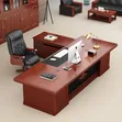 Boss Office Products Meza ya Ofisi ya Mahogany - 1
