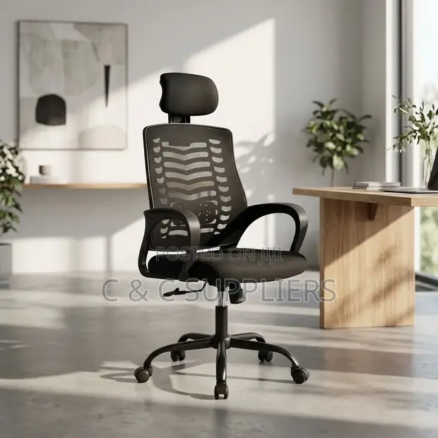 Headrest Mesh Swivel Office Chair - 1