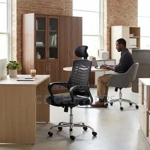 Headrest Mesh Swivel Office Chair