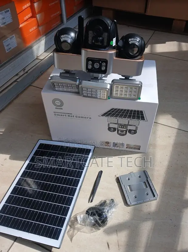 3 Lens 360° Solar 4G SIM CCTV Camera - 1