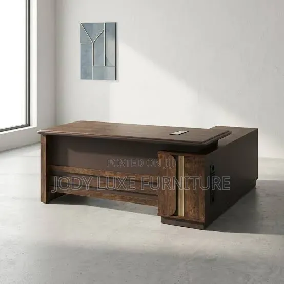 Boss Office Products Mahogany Executive Desk - 1