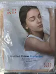 Beige Quilted Pillow Protector - 3