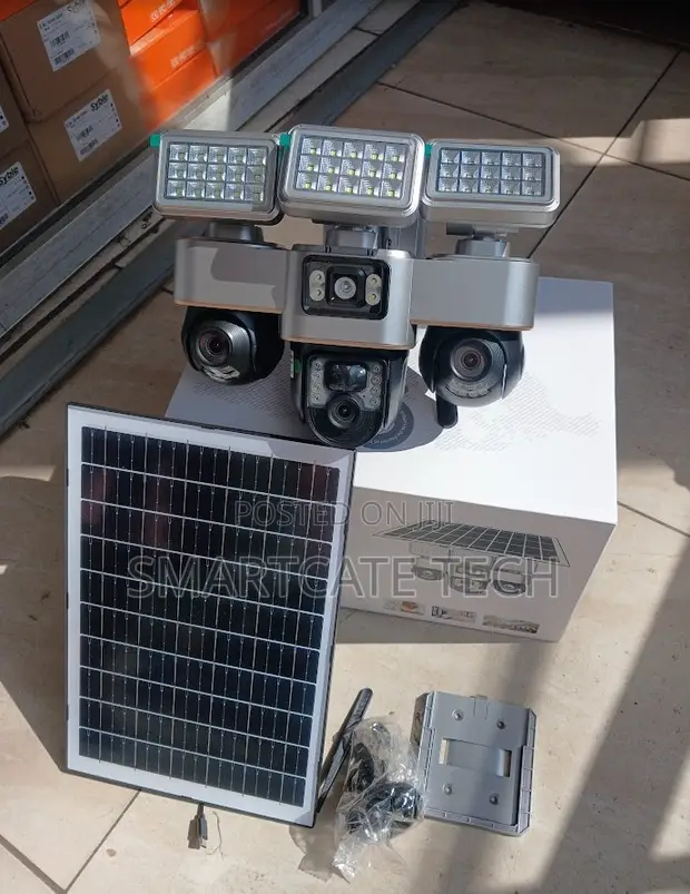 3-Lens 4G Solar PTZ Security Camera - 1