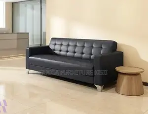 3-Seater Leatherette Reception Sofa
