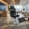 Kiti cha Ergonomic cha Raha chenye Footrest - Nyeusi - 1