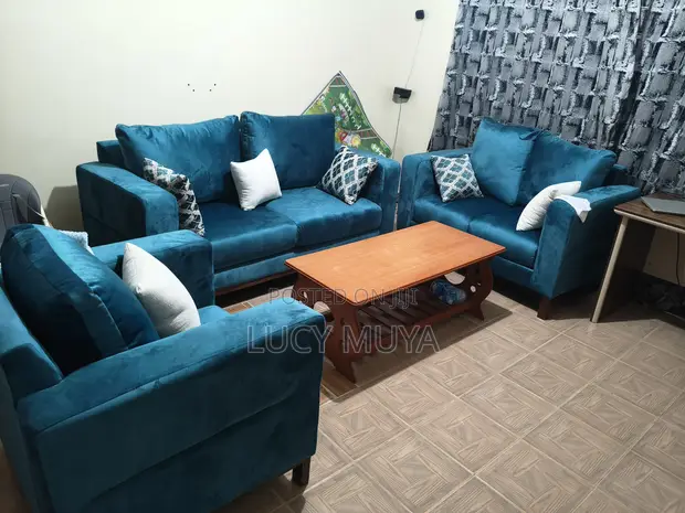 6-Seater Sofa - Turquoise Blue, Brand New - 1
