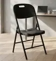 Black Stackable Folding Chair - Portable Event & Conference Seating - 2