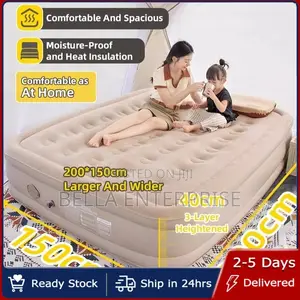 200x150x40cm Rechargeable Self-Inflating Double Bed Mattress with Pump & 2 Pillows