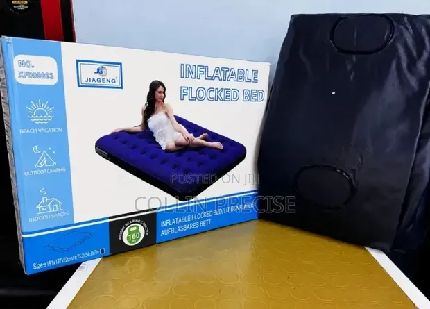 Inflatable Flocked Bed - 4x6 Ft (No Pump) - 1