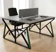 2-Station Modular Office Desk - Nyeusi - 4