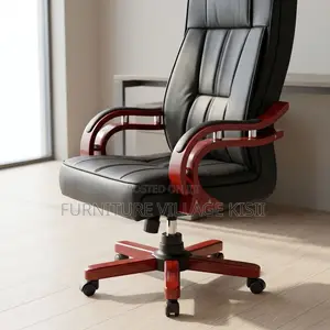 Bliss Leather Executive Office Chair - Nyeusi