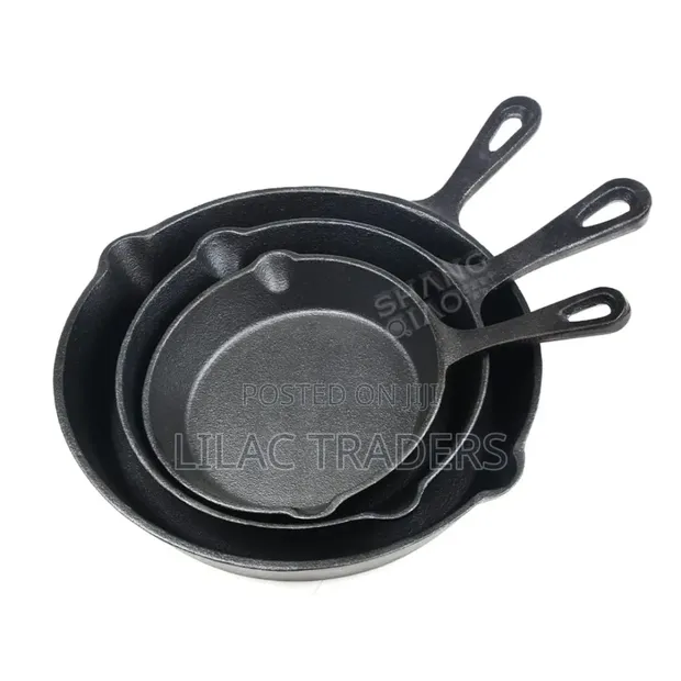 3-Piece Non-Stick Cast Iron Pan Set - 1