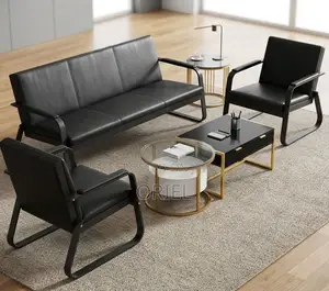Ofisi Sofa Set ya Viti 5 - Nyeusi ya Kisasa