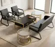 Office Reception 5-Seater Sofa Set - Modern Black - 5