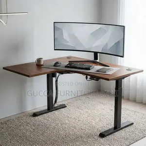 1.4M Curved Electric Height-Adjustable Desk