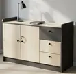 Modern Office Document Storage Credenza - Mbao Kahawia - 2