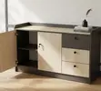 Modern Office Document Storage Credenza - Mbao Kahawia - 4