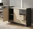 Modern Office Document Storage Credenza - Mbao Kahawia - 5